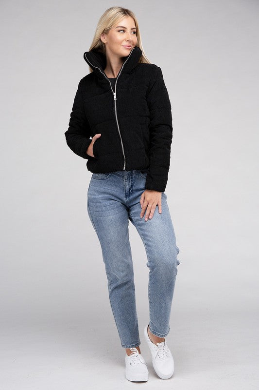 Corduroy Zip-Up Cozy Jacket