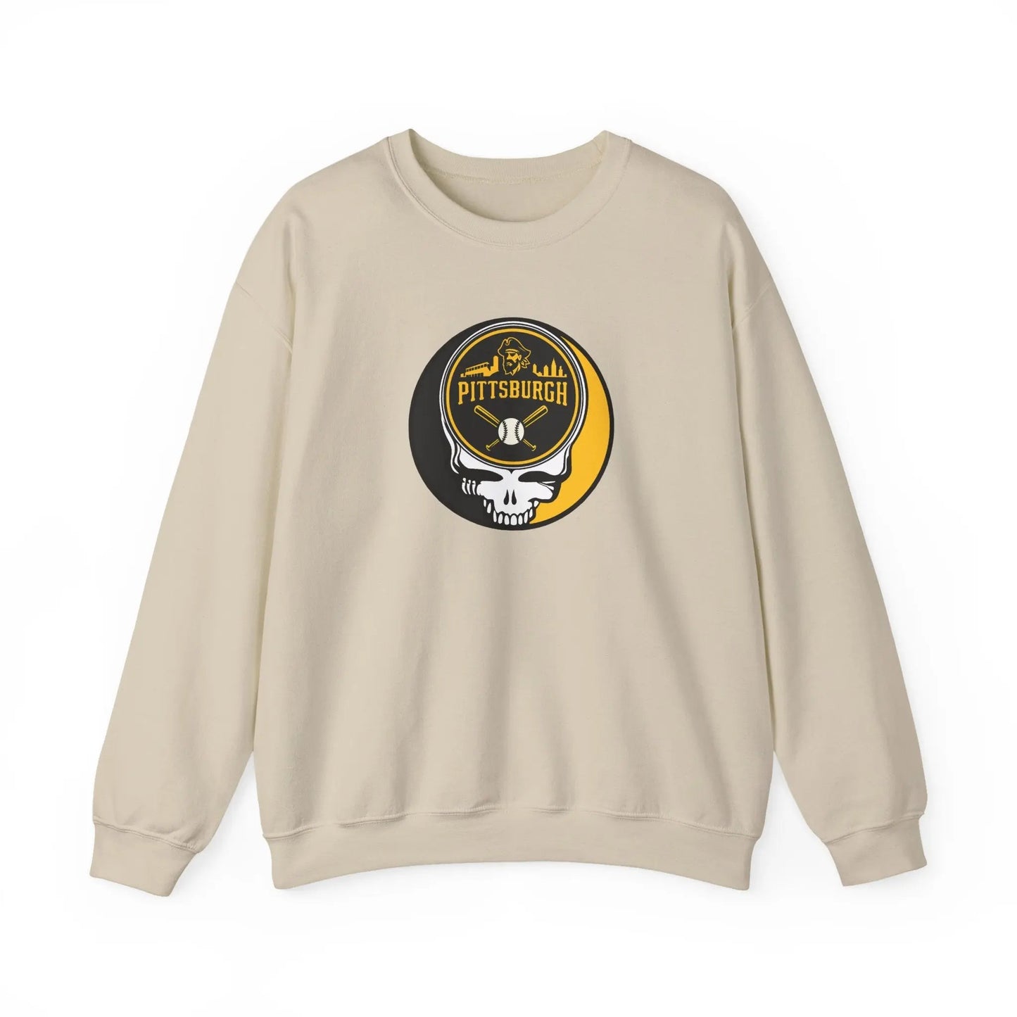 Grateful Dead Stealie Crewneck Heavy Blend Sweatshirt Pittsburgh Baseball Edition MLB