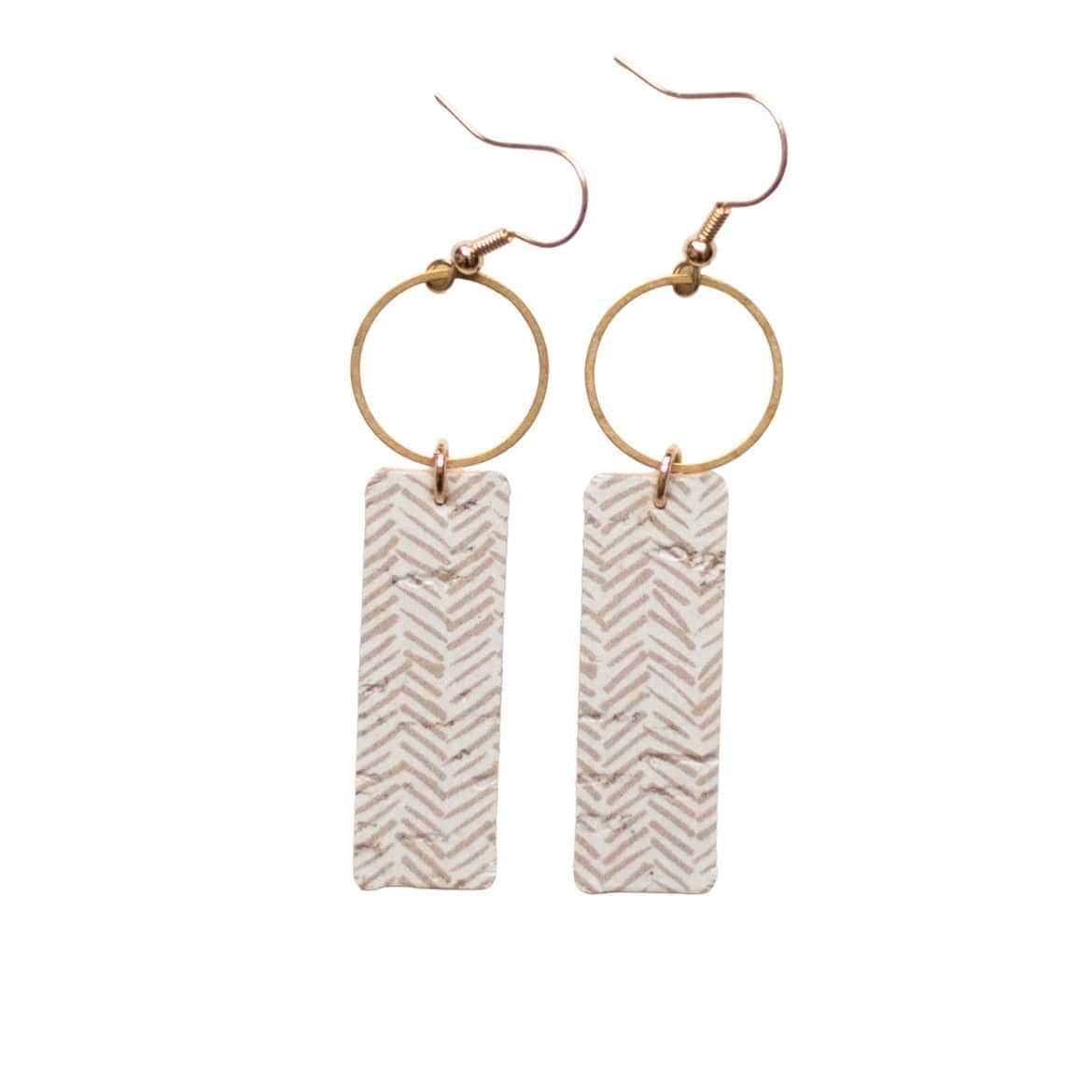 Soft Taupe Leather Statement Earrings Mia by Sela Designs