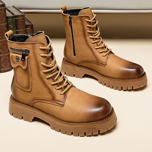 Leather High-Top Martin Boots Genuine Leather Footwear