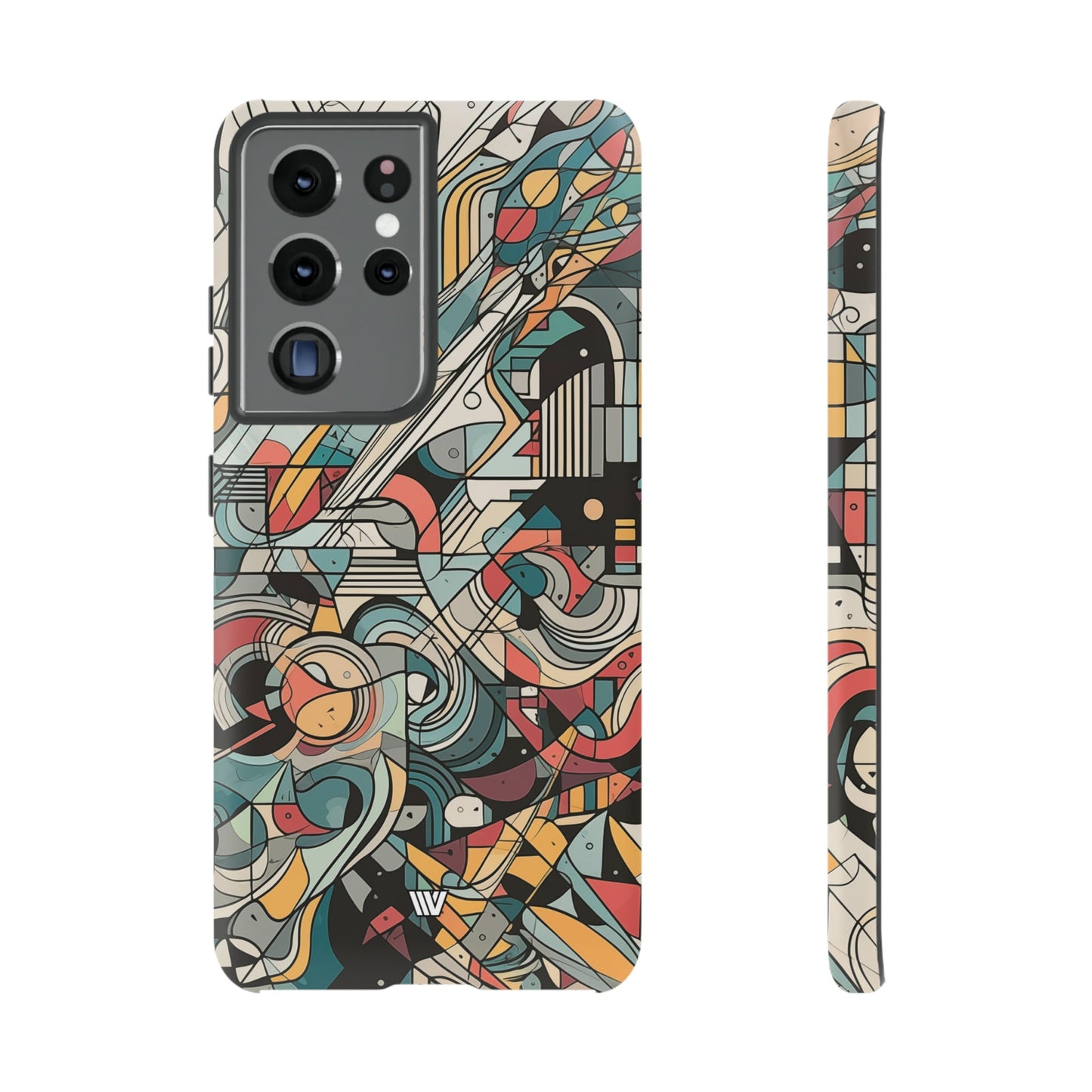 Abstract Doodle Tough Phone Case Dual-Layer Protection