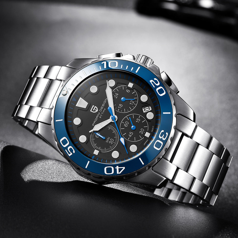 Stainless‑Steel Diver Chronograph Watch – Aquaracer‑Style Luxury Sports Timepiece