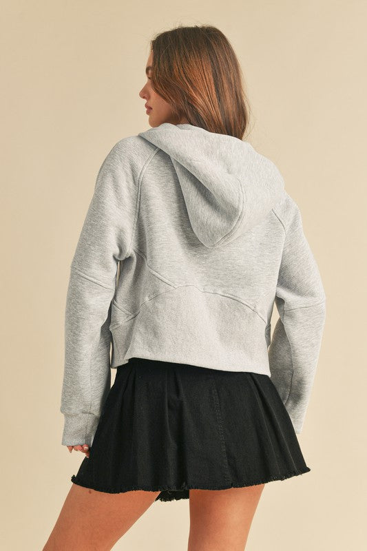Drea Half-Zip Oversized Hoodie Cotton-Blend Fleece
