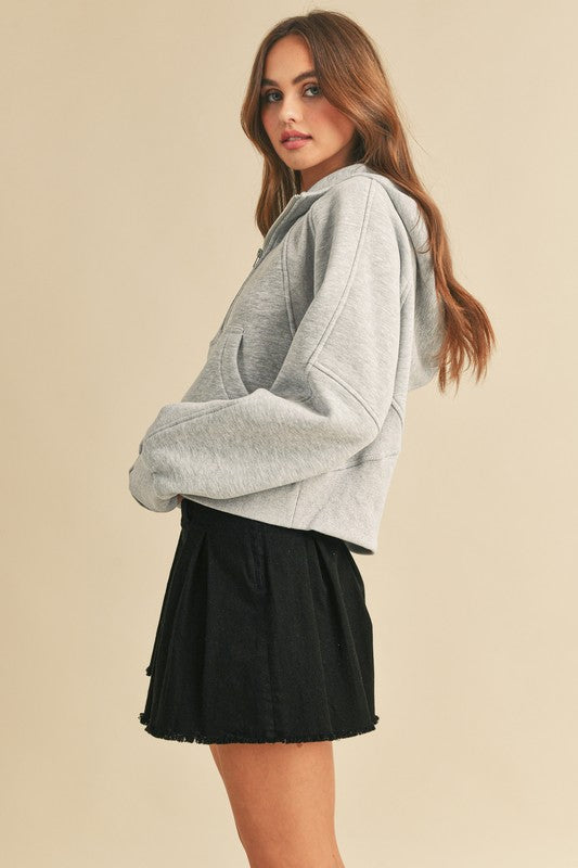 Drea Half-Zip Oversized Hoodie Cotton-Blend Fleece