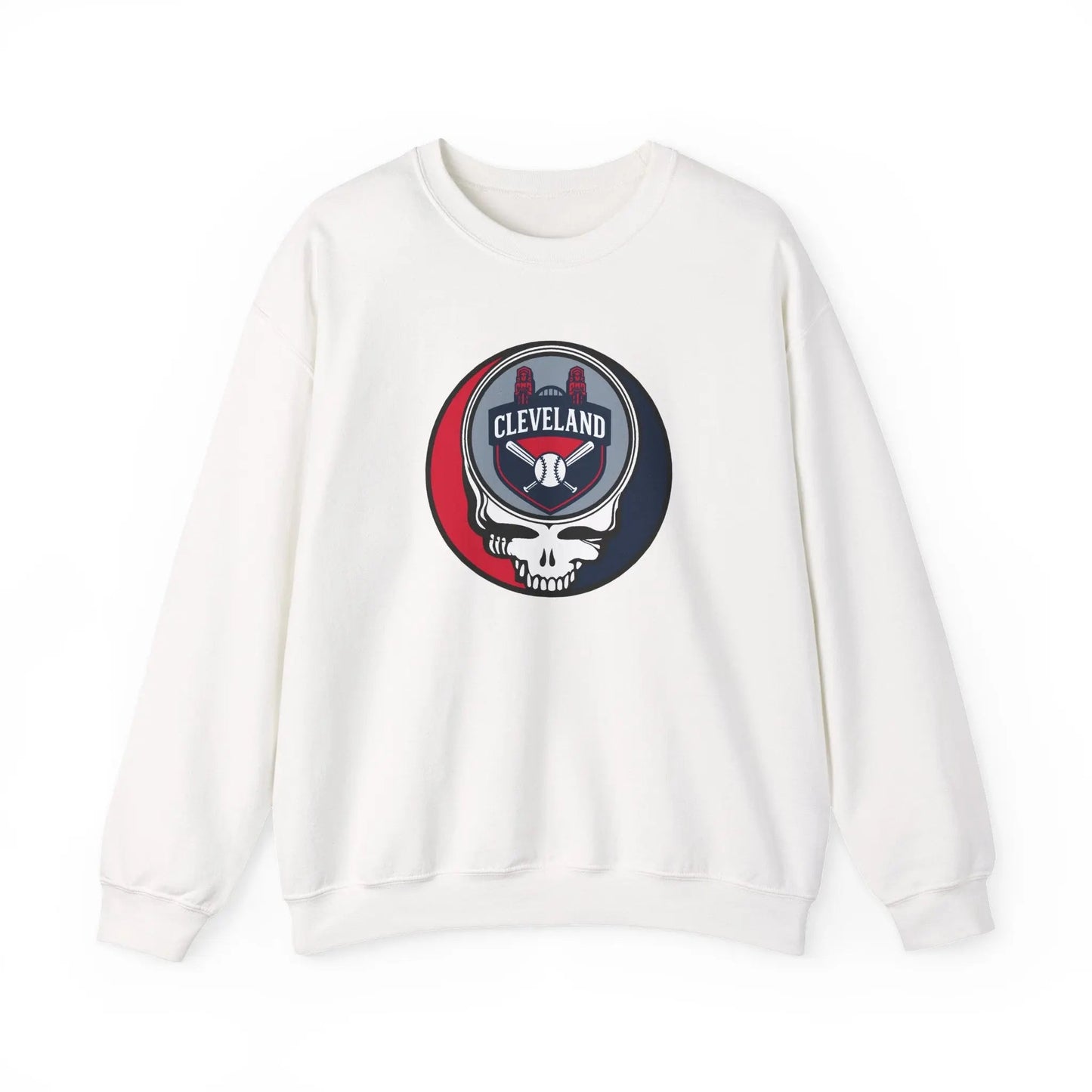Cleveland Guardians Grateful Dead Stealie Crewneck Sweatshirt MLB The Ballpark Collection
