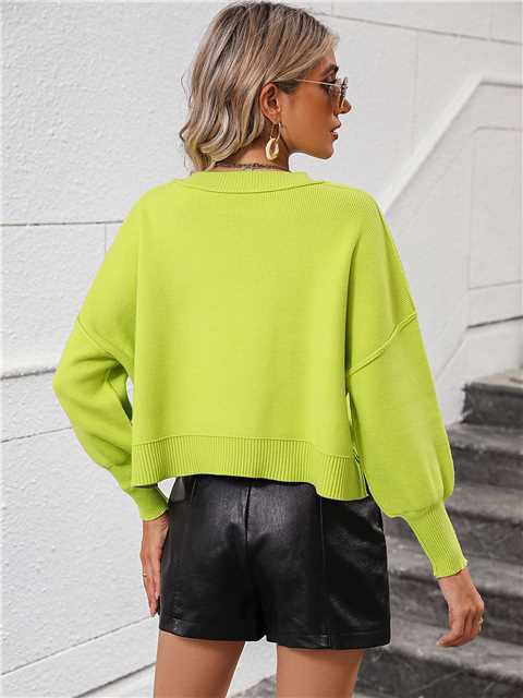 Cropped Round Neck Sweater Knitwear