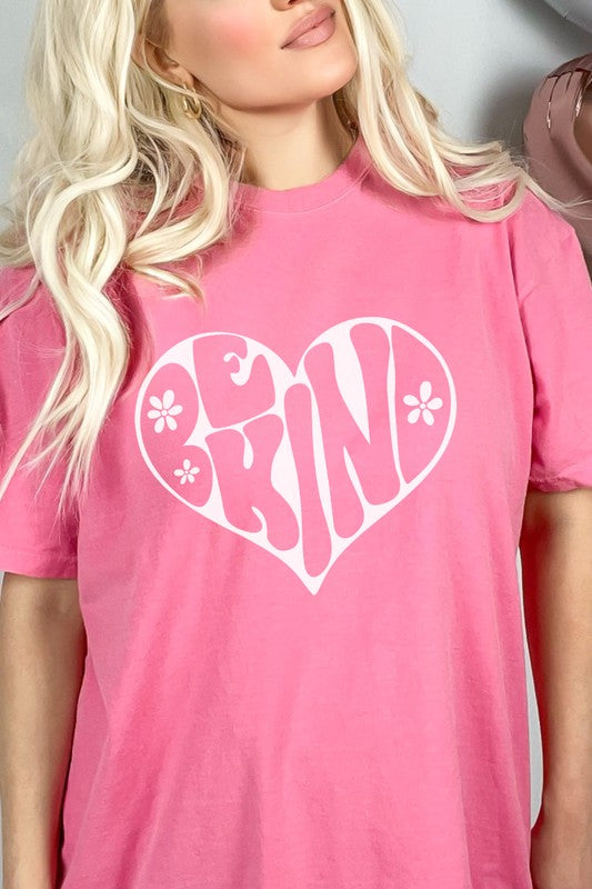 Be Kind Heart Comfort Colors Graphic Tee PLUS