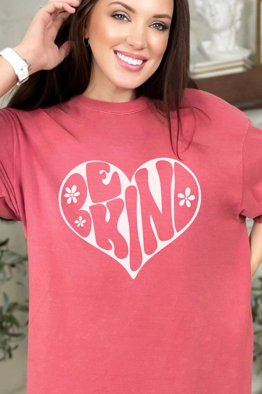 Be Kind Heart Comfort Colors Graphic Tee PLUS