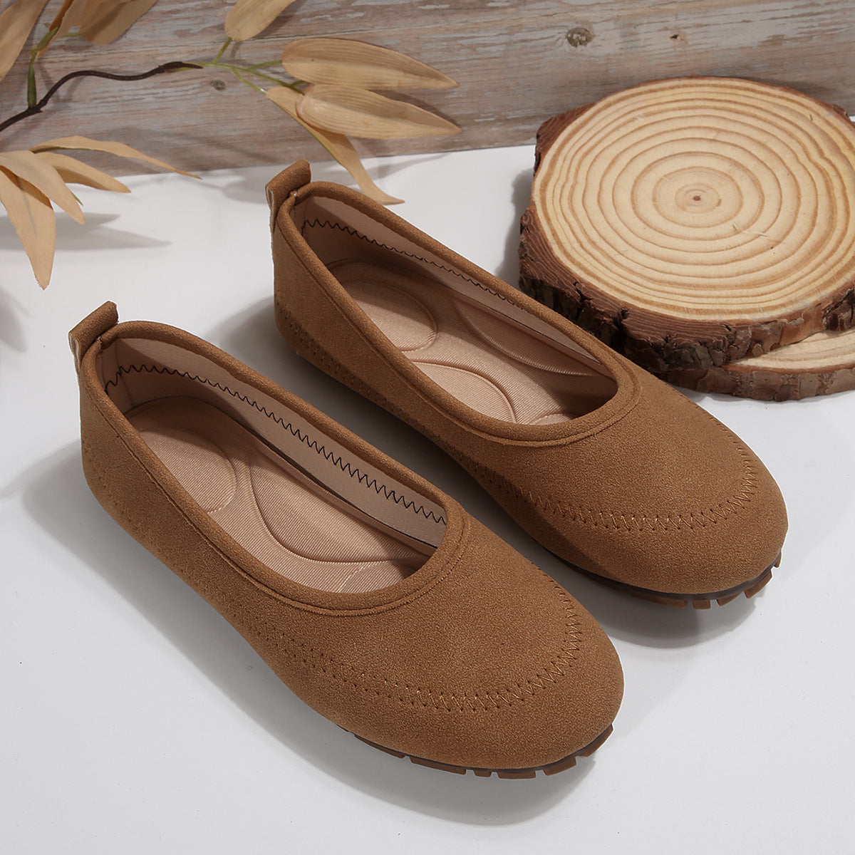 Women’s Low-Cut Round Toe Slip-On Flat Loafers Casual Shoes