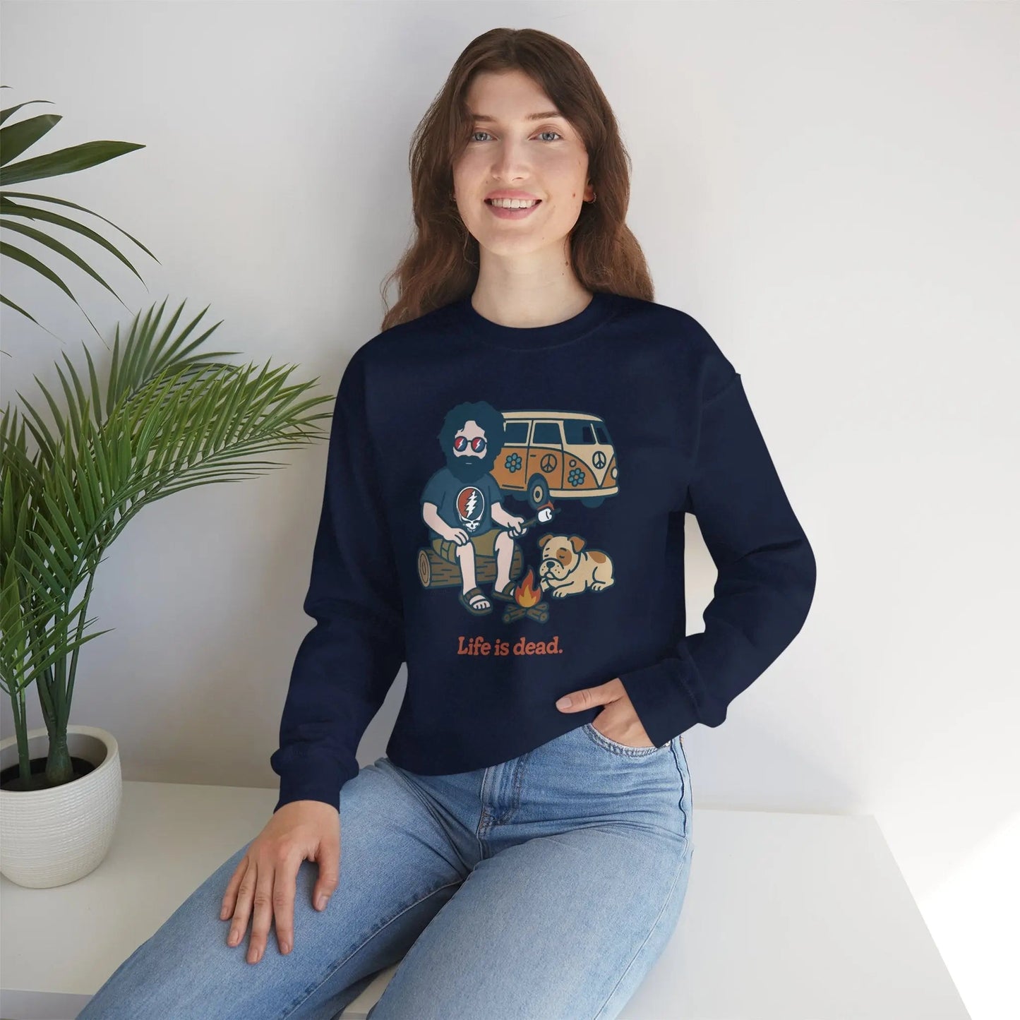 Jerry and Frank are Camping Life is dead Crewneck Sweatshirt Gildan