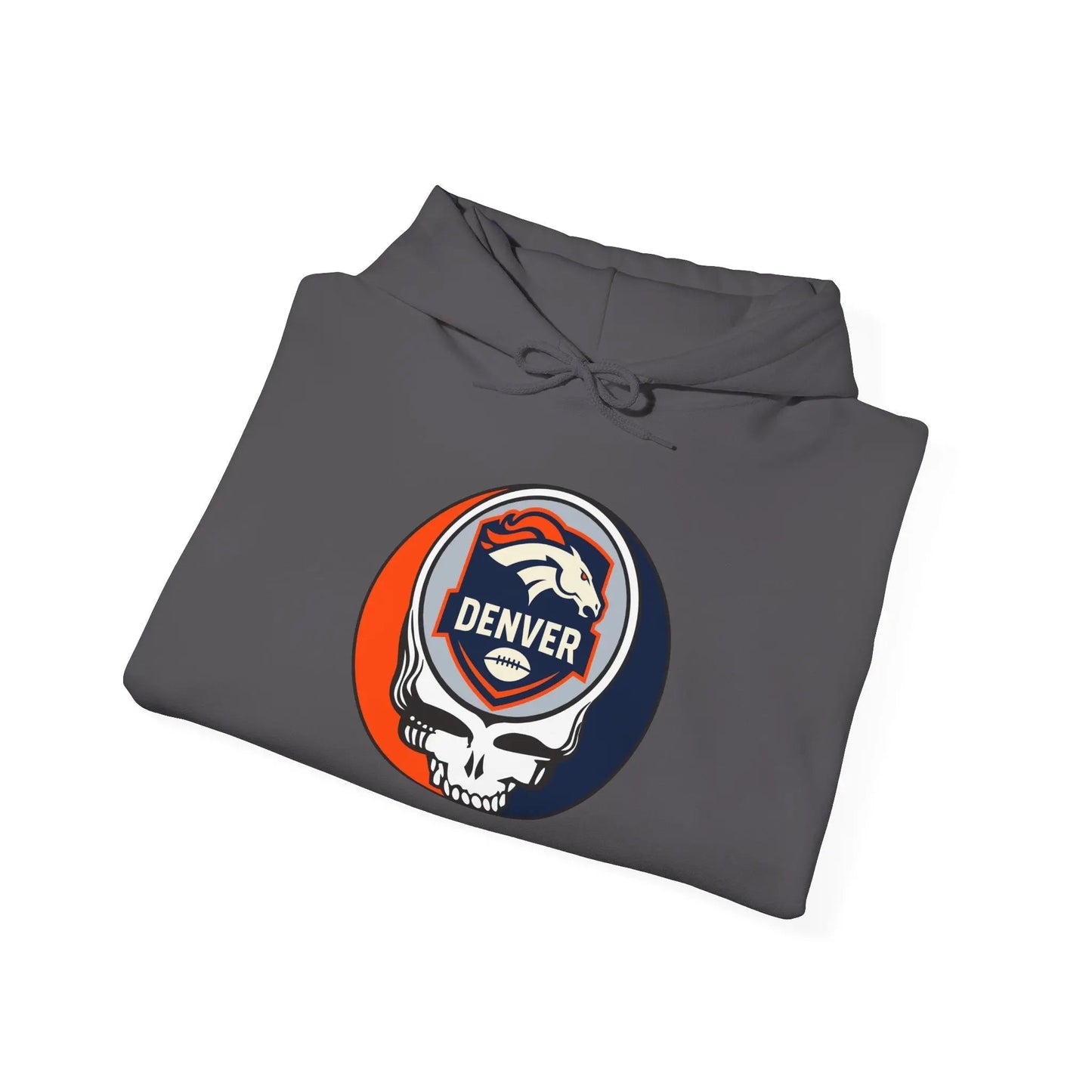 Denver Broncos Stealie Grateful Dead Hooded Sweatshirt Medium-Heavy Fabric NFL