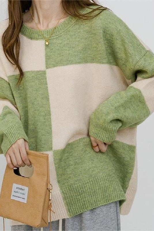 Checkered Pattern Sweater Knitwear