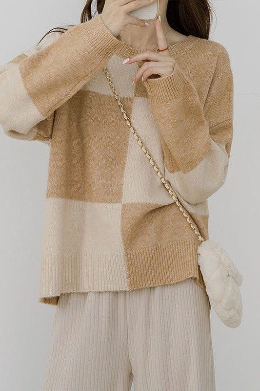 Checkered Pattern Sweater Knitwear