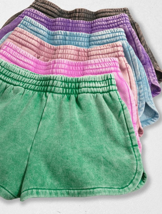 Acid Wash Cotton Shorts Zenana