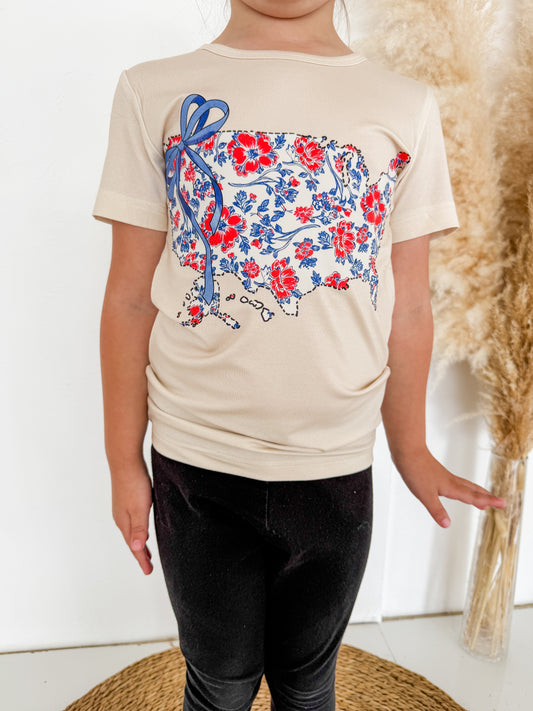 USA Map Bamboo T-shirt