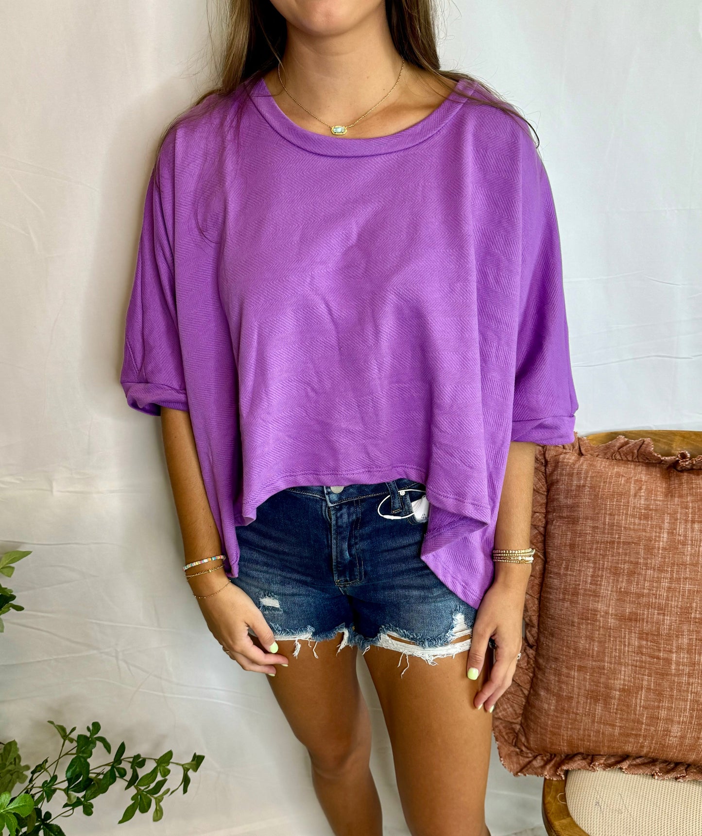 Purple Semi Crop Top Game Day Top Sweet Jude Boutique