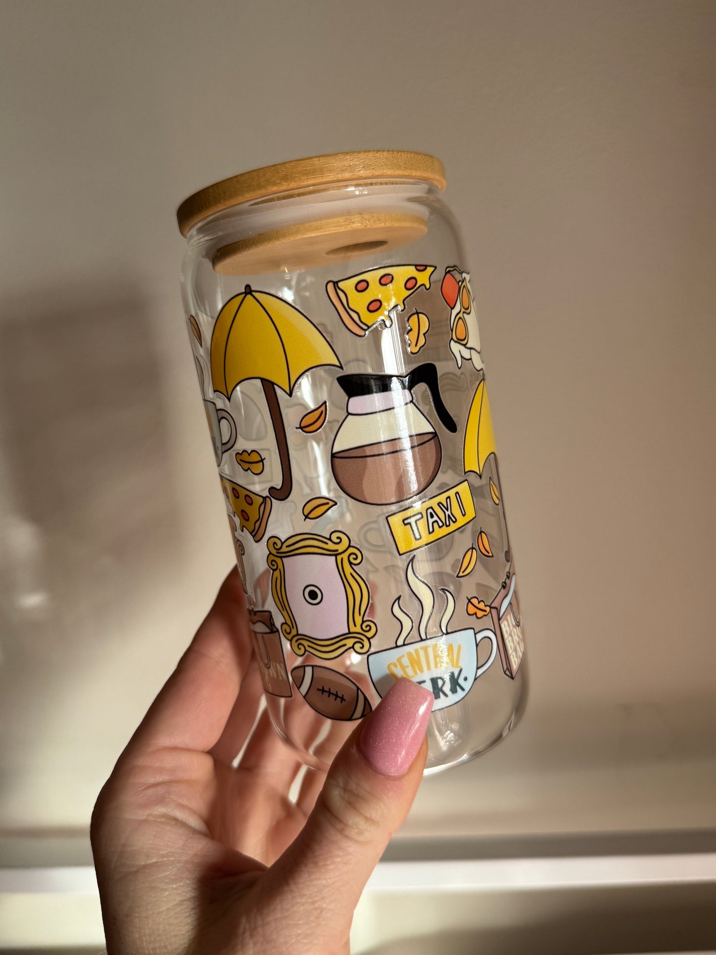 Friends Inspired Double Sided 16oz Glass Cup
