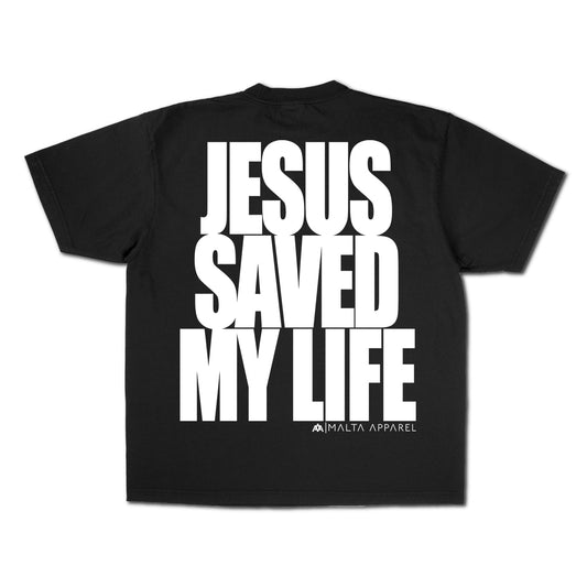 [PRE-ORDER - SHIPS AUGUST 13TH] Jesus Saved My Life PUFF PRINT - Black