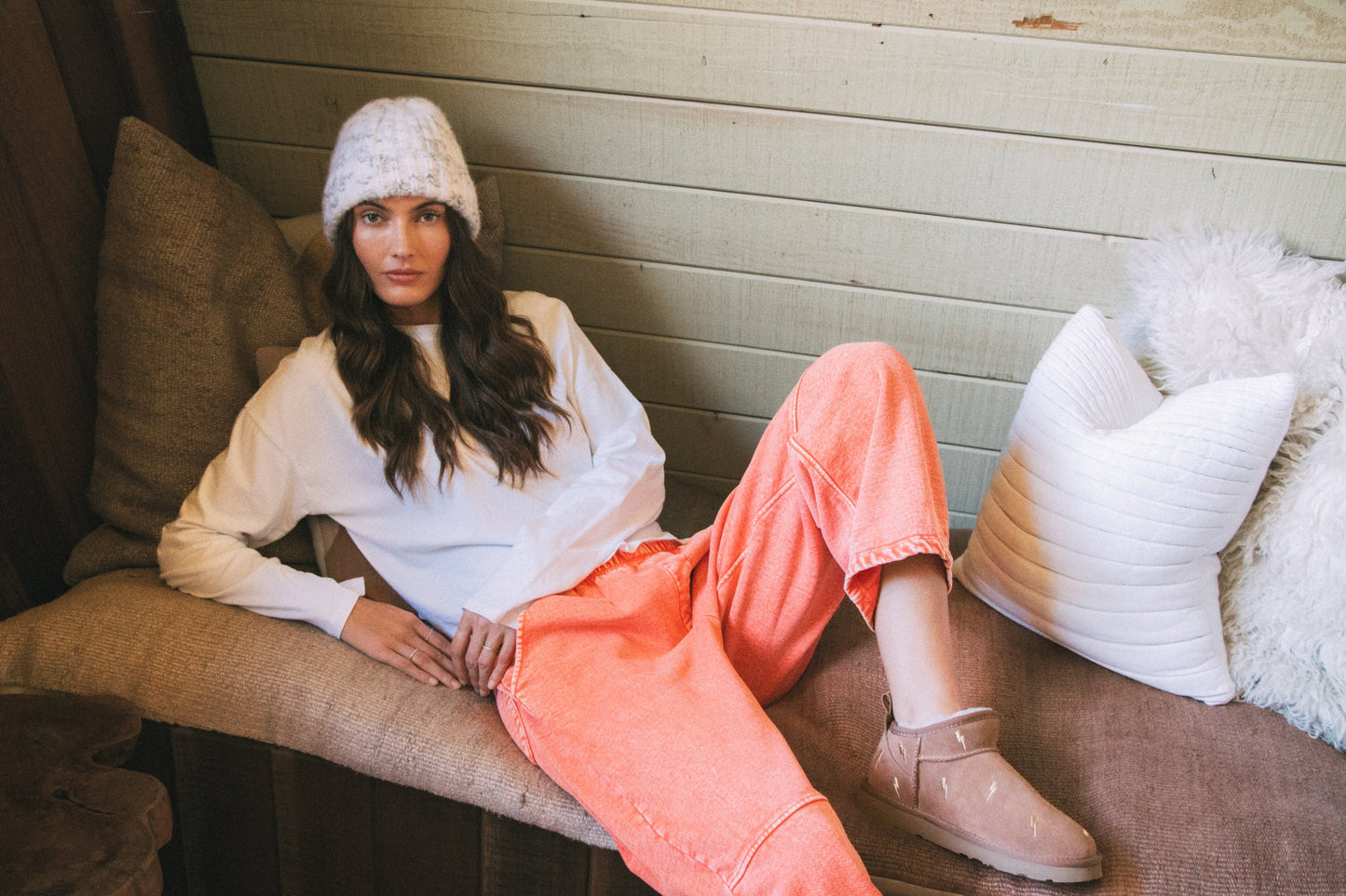 Cosy Ultra Chestnut/Gold Bolt Sheepskin Boot Electric & Rose