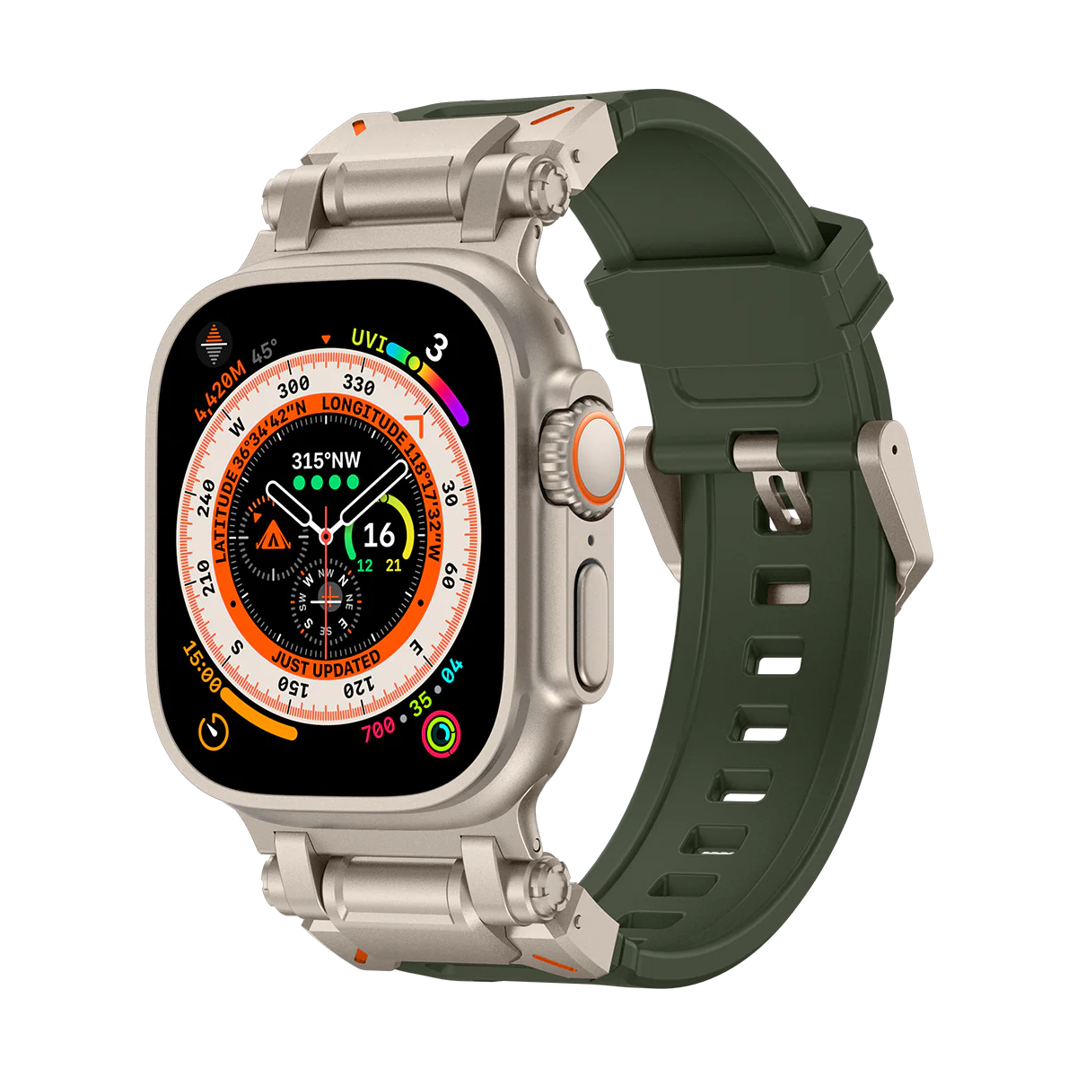Explorer Silicone Band Adjustable Pin Buckle Apple Watch Dewell X