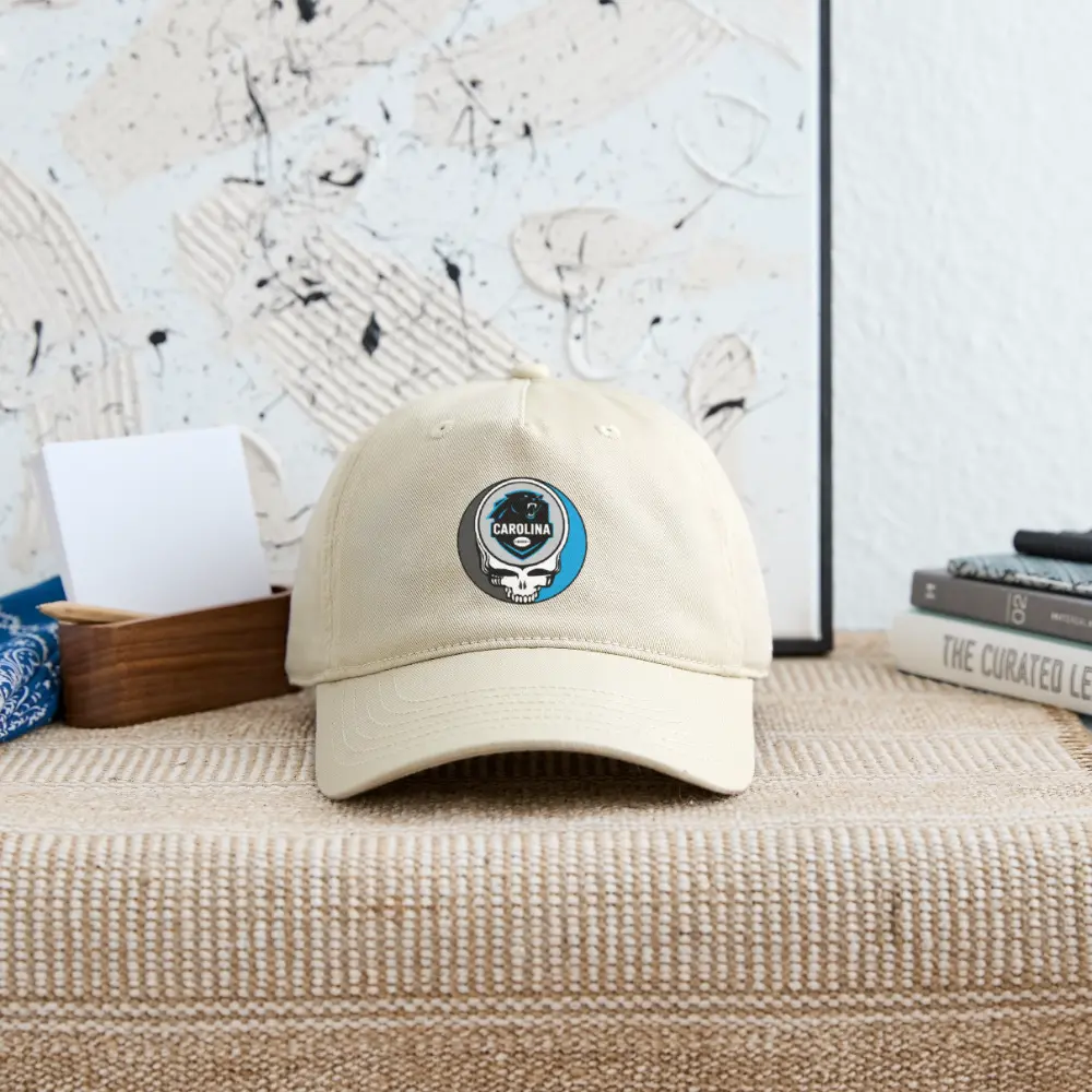 Carolina Panthers Grateful Dead Stealie Dad Hat DTF-Printed The Gridiron Collection