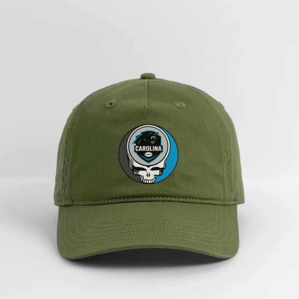 Carolina Panthers Grateful Dead Stealie Dad Hat DTF-Printed The Gridiron Collection