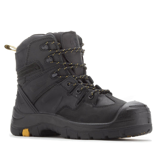 Woodland Black 6 Inch Composite Toe Leather Work Boots ROCKROOSTER