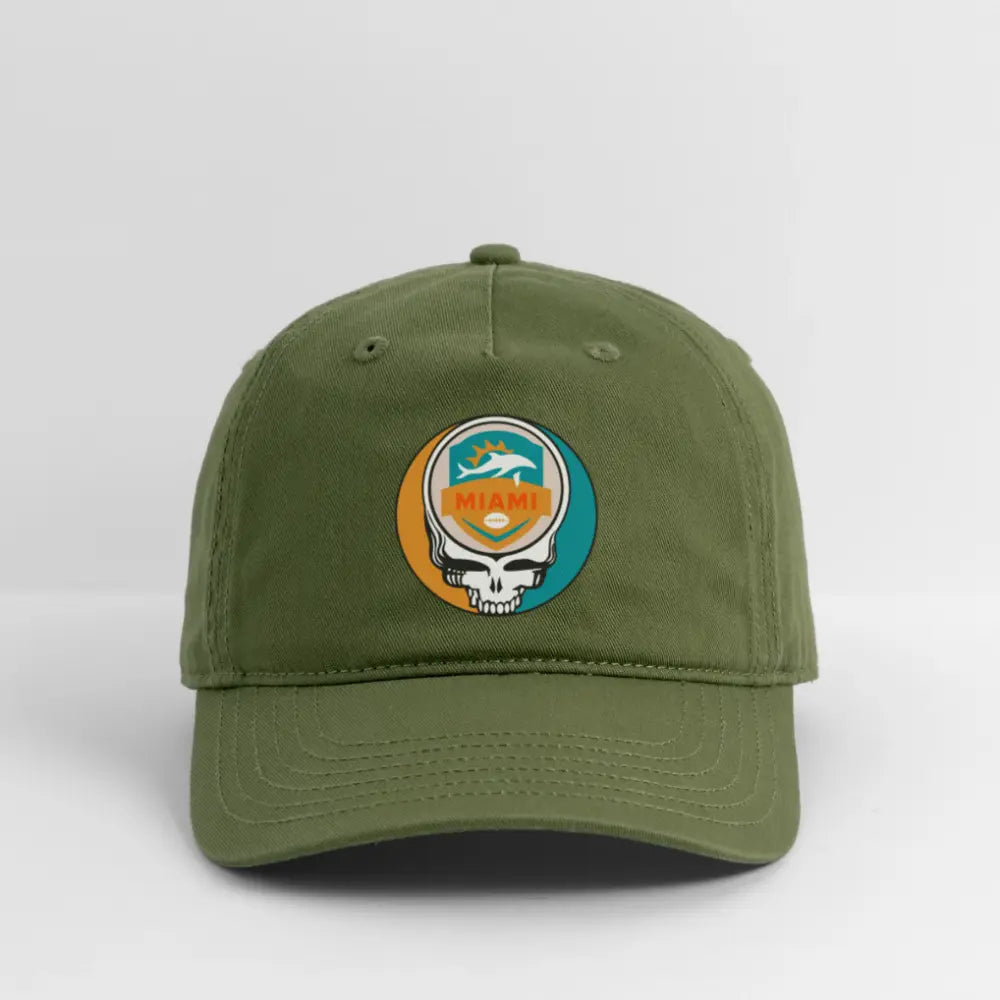 Miami Dolphins Grateful Dead Stealie Dad Hat 100% Cotton Twill