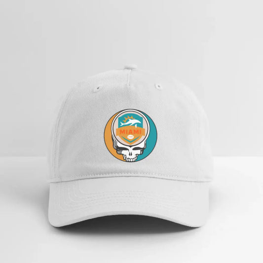 Miami Dolphins Grateful Dead Stealie Dad Hat 100% Cotton Twill