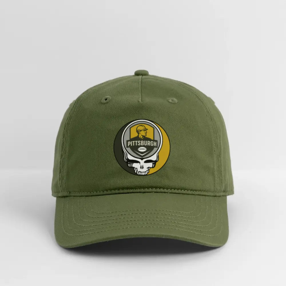 Pittsburgh Steelers Grateful Dead Stealie Dad Hat Heavy Cotton Twill
