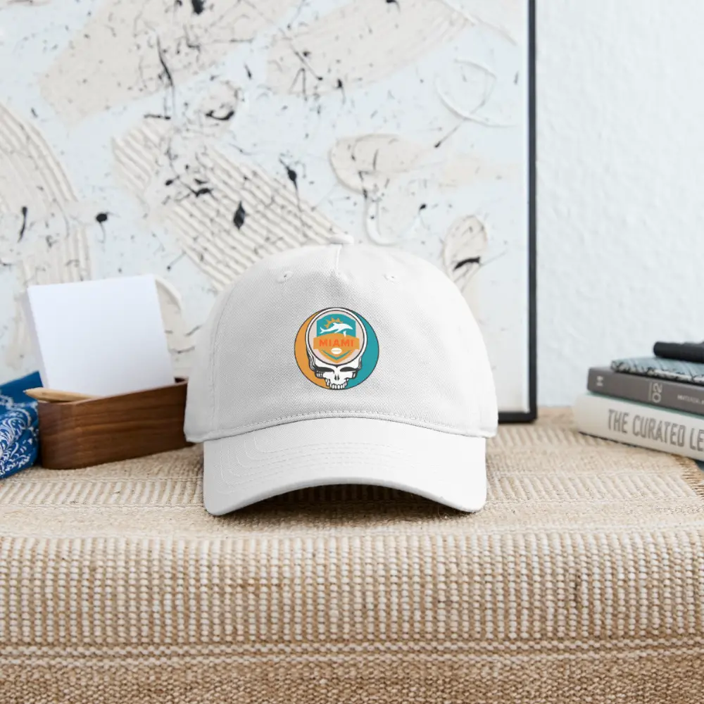 Miami Dolphins Grateful Dead Stealie Dad Hat 100% Cotton Twill