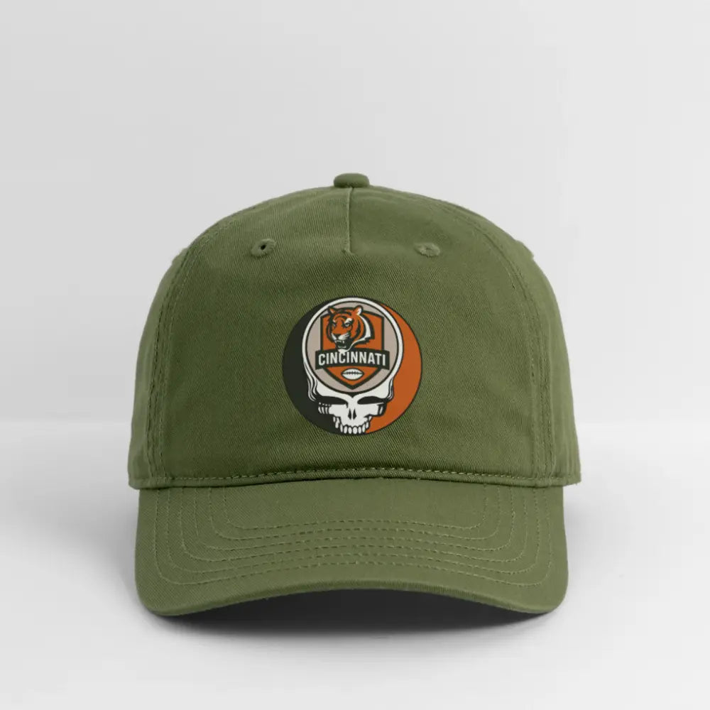 Cincinnati Bengals Grateful Dead Stealie Dad Hat 100% Cotton Twill
