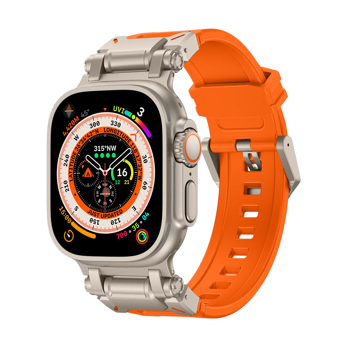 Explorer Silicone Band Adjustable Pin Buckle Apple Watch Dewell X
