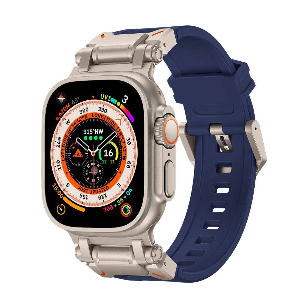 Explorer Silicone Band Adjustable Pin Buckle Apple Watch Dewell X