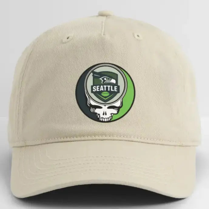Seattle Seahawks Grateful Dead Stealie Dad Hat 100% Cotton Twill