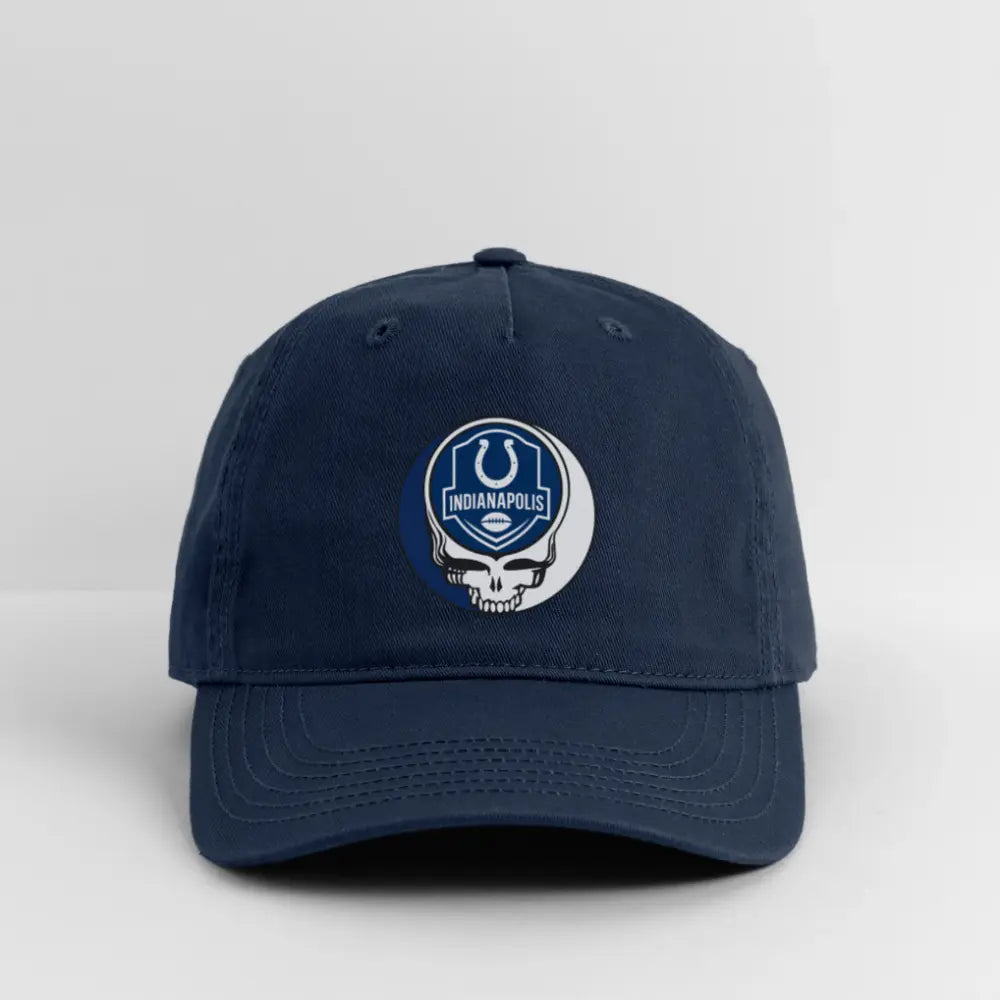 Indianapolis Colts Grateful Dead Stealie Dad Hat Heavy Brushed Cotton Twill The Gridiron Collection