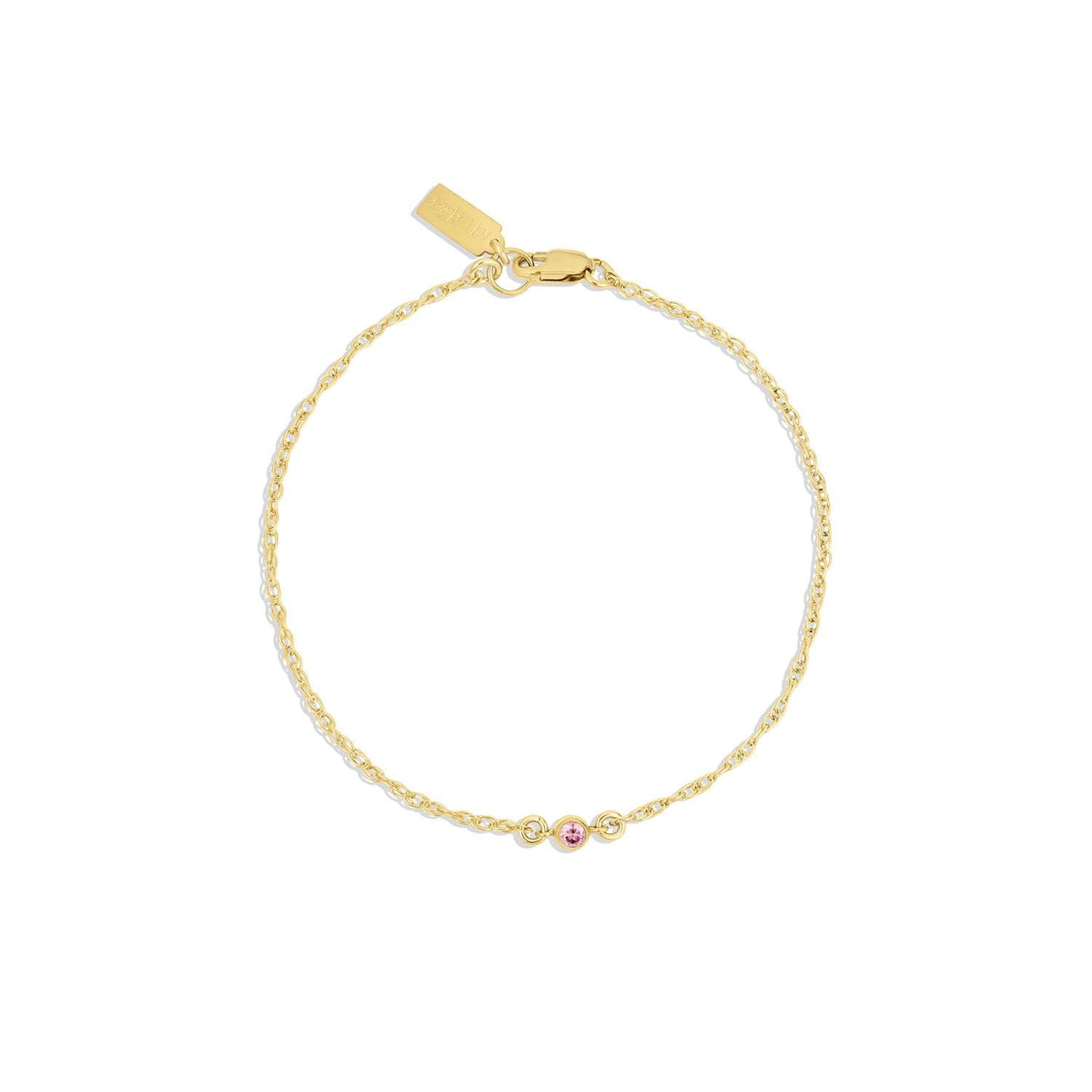 Birthstone 14k Gold Filled Bracelet with Cubic Zirconia Connector
