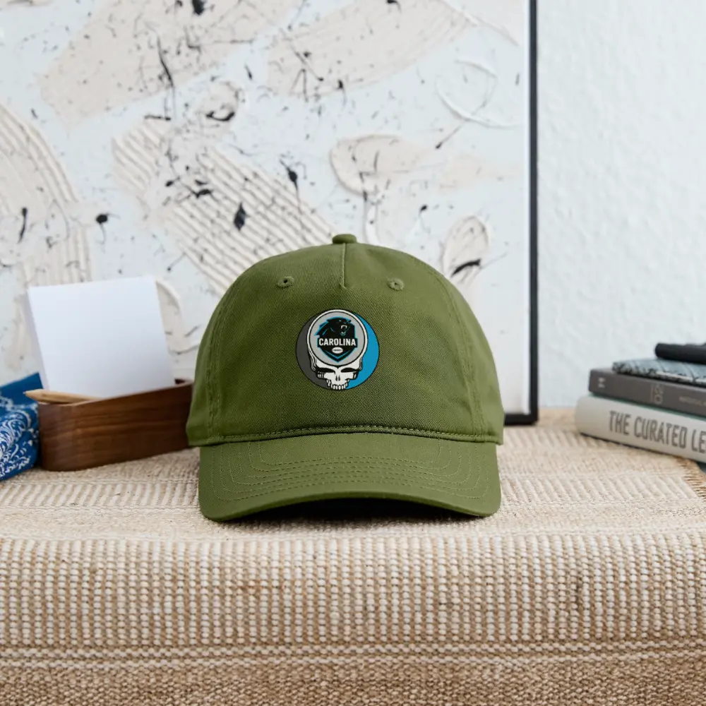 Carolina Panthers Grateful Dead Stealie Dad Hat DTF-Printed The Gridiron Collection