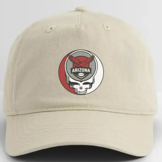 Arizona Cardinals Grateful Dead Stealie Dad Hat DTF-Printed The Gridiron Collection