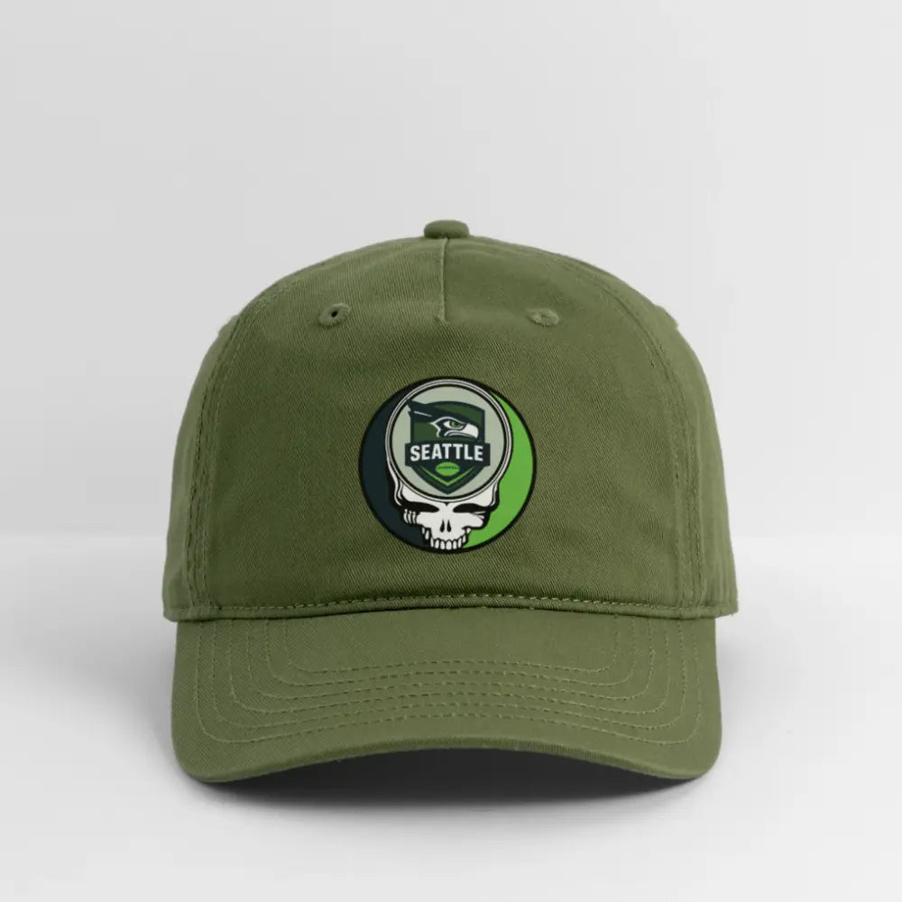 Seattle Seahawks Grateful Dead Stealie Dad Hat 100% Cotton Twill