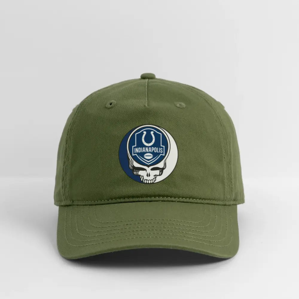 Indianapolis Colts Grateful Dead Stealie Dad Hat Heavy Brushed Cotton Twill The Gridiron Collection