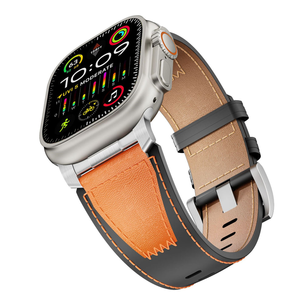 Dual-Tone Genuine Leather Band Stylish Apple Watch Band Dewell X