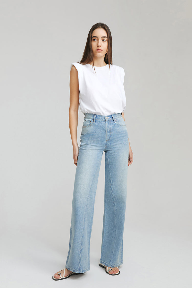 High Rise Baggy Jeans Wide Leg Full Length Angeles
