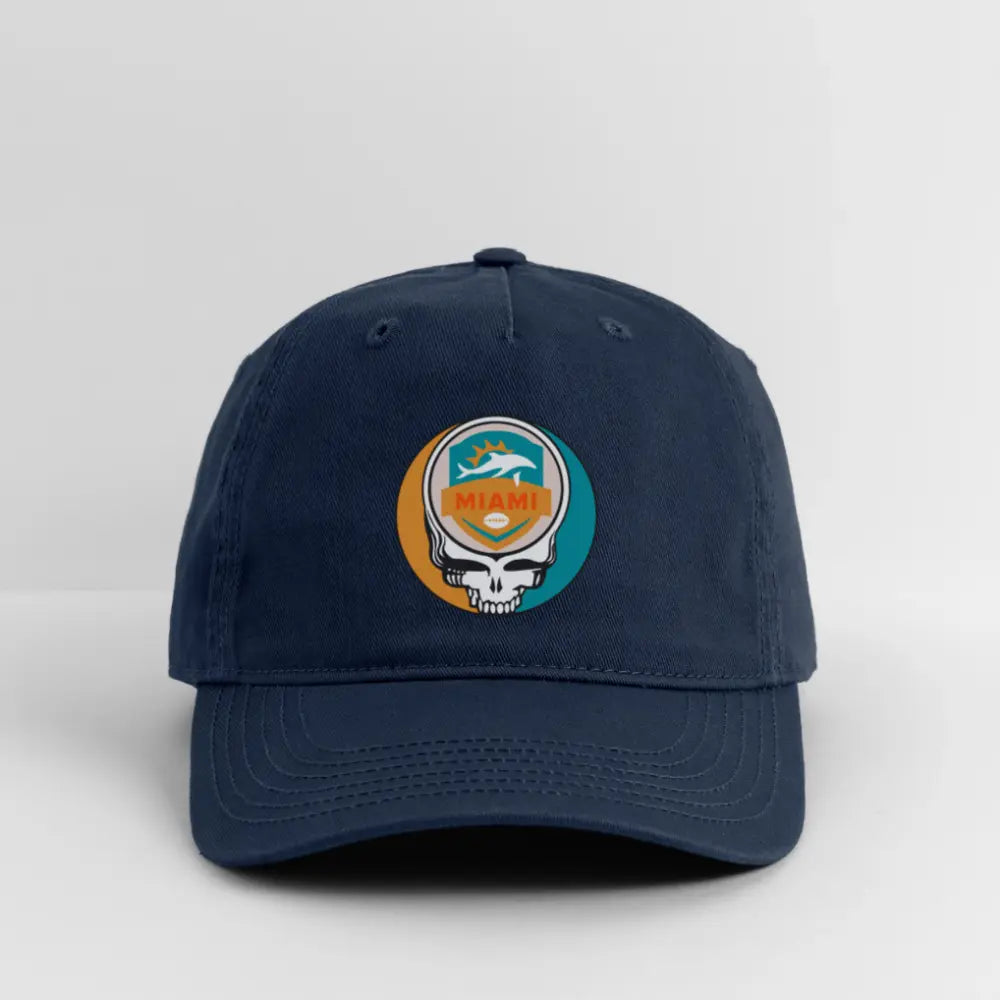 Miami Dolphins Grateful Dead Stealie Dad Hat 100% Cotton Twill