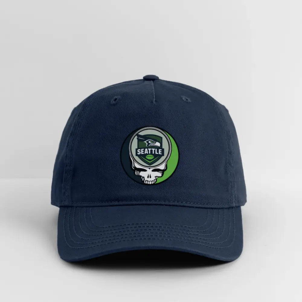 Seattle Seahawks Grateful Dead Stealie Dad Hat 100% Cotton Twill