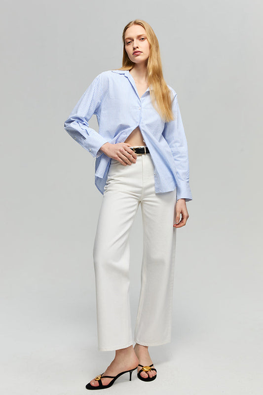 Wide High-Rise Crop Jeans Lightweight Denim The Cityer