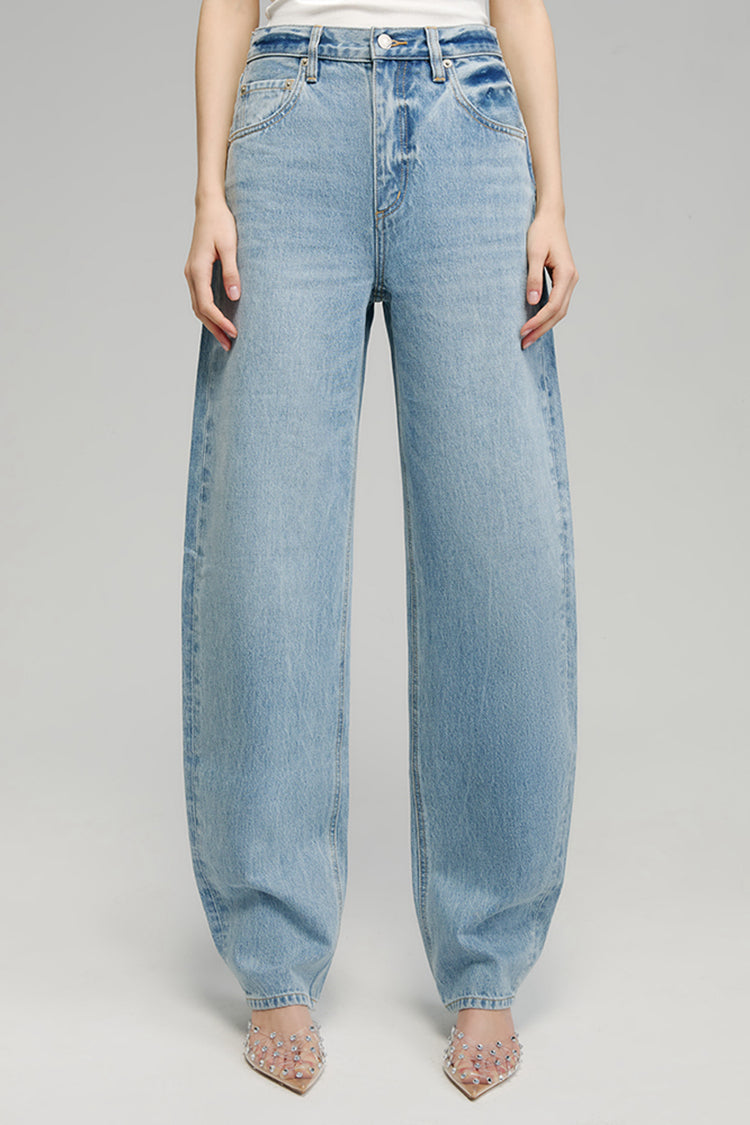 Moon Curve Mid-weight High-rise Wide Leg Jeans HJ031