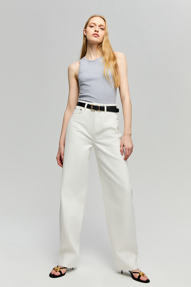 Lightweight High-rise Relaxed Wide Leg Jeans Luna Flow HJ033