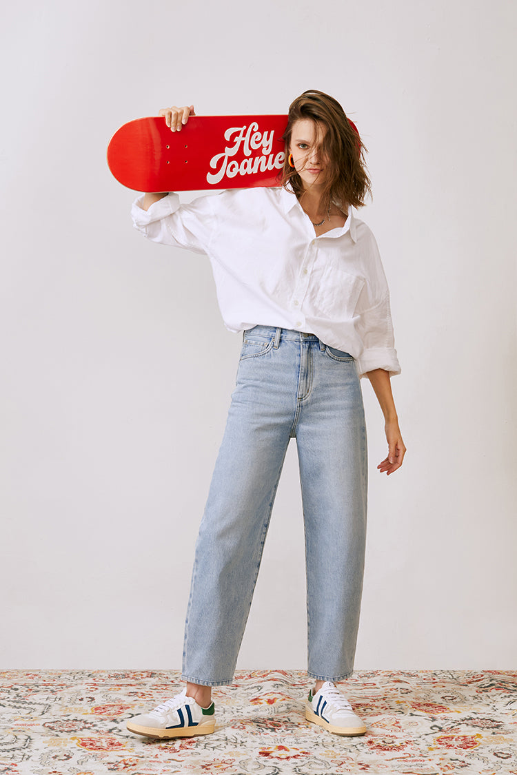High Rise Light Fading Barrel Jeans Queens Of Noise