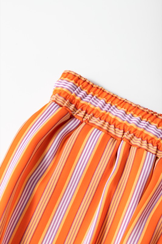 Striped Cropped Palazzo Pocketed Pants